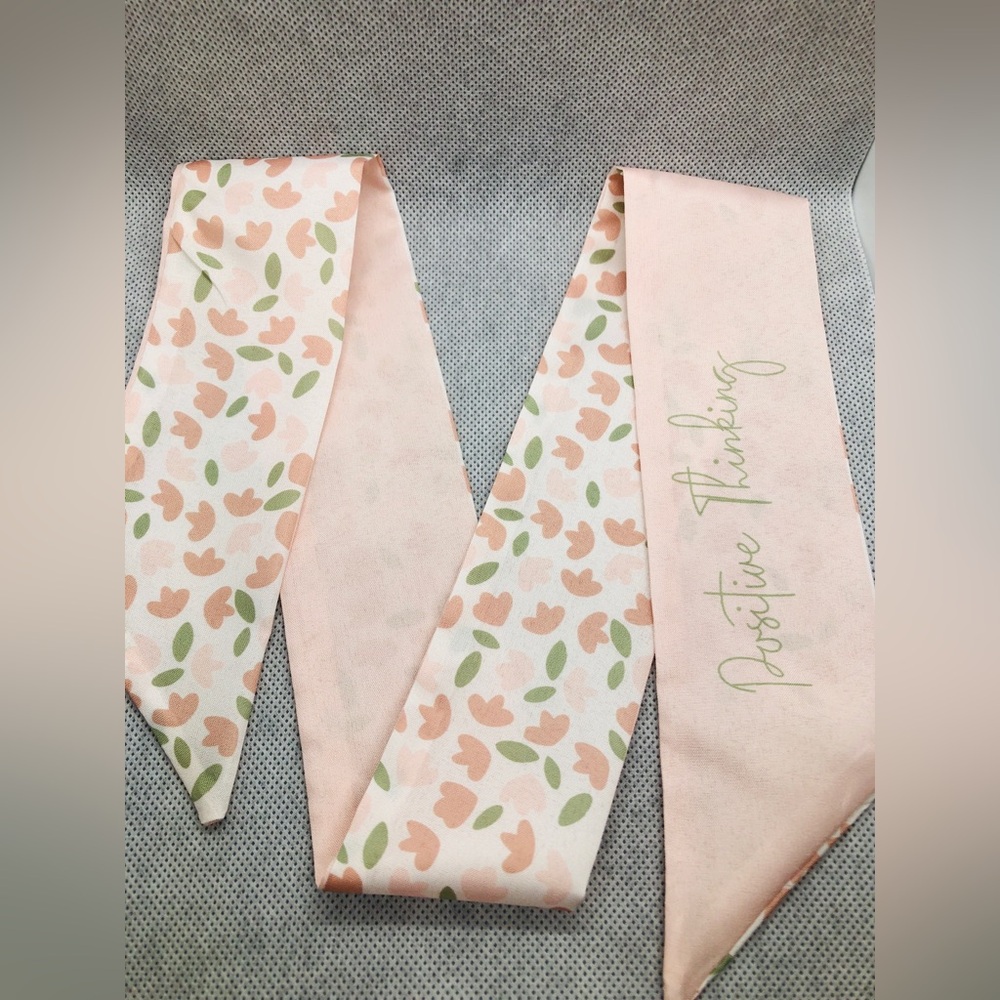 Pink Floral Skinny Scarf
